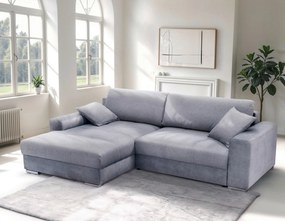 XXXLutz ROHOVÁ SEDAČKA, textil, modrosivá MID.YOU - Sedačky - 000694008104