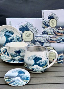 Porcelánový hrnček Hokusai The Great Wave 350 ml sada 2ks
