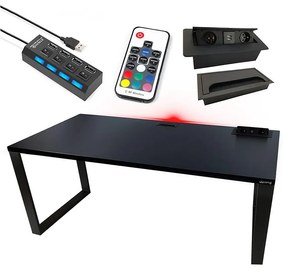 Písací Stôl Top Loft Čierna 160x80x3,6 Model 3