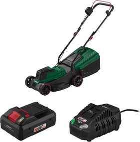 Parkside®  Aku kosačka na trávu 20 V Parm 20 A1 + Smart akumulátor 20 V/4 Ah + Rýchlonabíjačka akumulátora 20 V/4,5 A  (800012836)