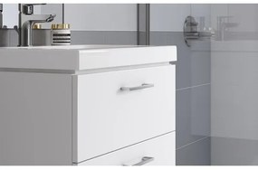 Cersanit S801-149-DSM - Závesná kúpeľňová skrinka s umývadlom LARA 80 cm biela