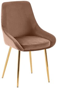 Sada 2 ks jedálenskej stoličky Elmira zamat - hnedá