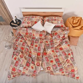 Vianočné bavlnené obliečky Ginger EMI: Štandardný set jednolôžko obsahuje 1x 140x200 + 1x 70x90