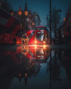 Umelecká fotografie London night reflections, David George, (30 x 40 cm)