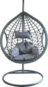 Sivé závesné kreslo NORVIA so stojanom