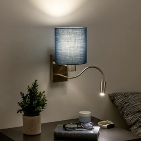 Brilagi - LED Nástenná lampa NUBILA 1xE27/25W/230V+ LED/3W chróm/tmavomodrá