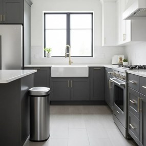 Senzorový odpadkový kôš DEUS, 58 litrov, strieborná Jurhan