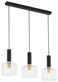 Jupiter 1848 - VA3 - Luster na lanku VANES 3xE27/60W/230V mosadz/čierna