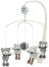 Baby Mix Kolotoč nad postýlku Malí medvídci, šedá