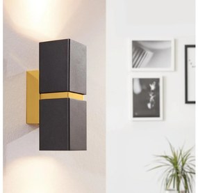 Eglo 64798 - LED Nástenné svietidlo PASSA PRO 2xGU10/3,3W/230V 3000K čierna/zlatá