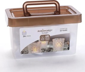 Sada 24 ks čajových LED sviečok s časovačom