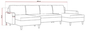 Rohová sedačka tvare U Evander III (sivá) . Vlastná spoľahlivá doprava až k Vám domov. 1066658