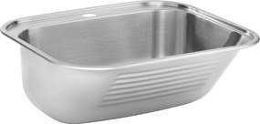 Deante Deante, nerezová výlevka 1-komorová s otvorom pre batériu, B/O 550x495x210, 2" + sifón, brúsená nerez, DEA-ZYK_010B