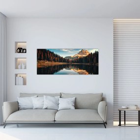 Obraz - Alpy, Taliansko, Dolomity, Lago Antorno (120x50 cm)