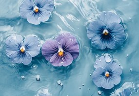 Fototapeta - Fialky vo vode (147x102 cm)