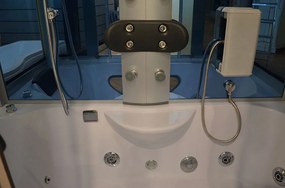 M-SPA - SAUNA Kabino-vaňa s hydromasážou 145 x 85 x 220 cm (MSPA09944AS-145-Biela)
