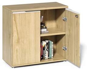 Nízka kancelárska skriňa Houseland Profit Dru 01 prírodný dub