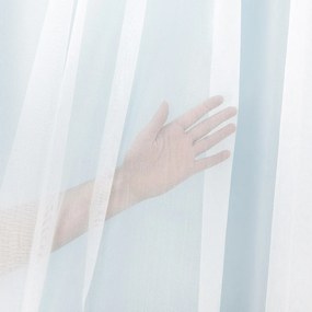 Biela záclona s perleťovo vytkávanou bordúrou zámocký vzor do oblúčka ZAC-028 výška 300 cm Šitie na mieru