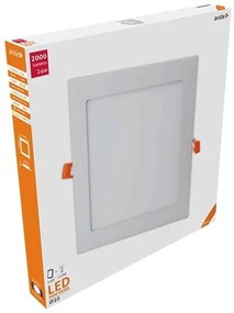 AVIDE Zápustný LED panel, 24W, denná biela, 29x29cm, štvorec, biely