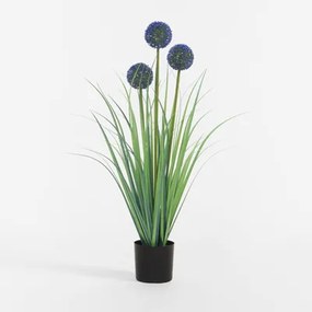 Umelá tráva v kvetináči v zelenej a modrej farbe 80 cm