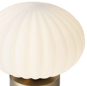 Dizajnová stolná lampa mosadzná s opálovým sklom - Mochi