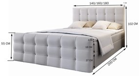 GLAMOUR MANŽELSKÁ POSTEĽ 180X200 + TOPPER VISCO + ÚLOŽNÝ PRIESTOR + KRYŠTÁLIKY SOFT 17