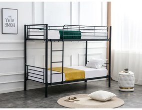 Posteľ Bunky 90 x 200 cm, patrová, čierna