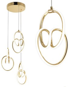 Toolight Toolight, LED závesné svietidlo G082-3CPR, zlatá, OSW-09741