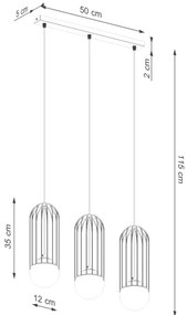 Sollux SL.1333 - Luster na lanku BRINA 3xG9/8W/230V biela