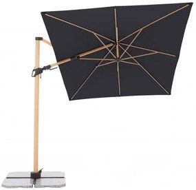 Doppler ALU WOOD 220 x 300 cm - záhradný naklápací bočný slnečník s ULTRA UV ochranou - 2. akosť (S269)