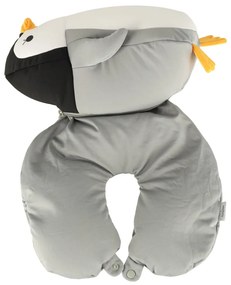 KIK Cestovný vankúš 2v1 na krk a maskot tučniak