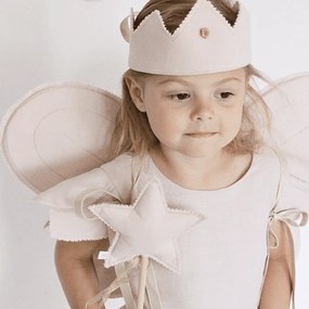 Ľanový kúzelný prútik púdrovo ružový so zlatom