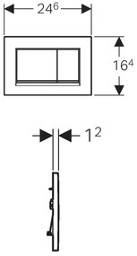 Geberit Sigma30 - Ovládacie tlačidlo Sigma30, chróm lesklý, 115.883.KH.1