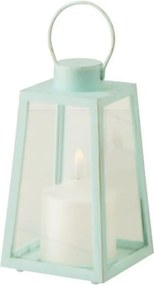Malá LED lampáš so sviečkou Latern Turquose S – 10*10*17,5 cm / 3xAA