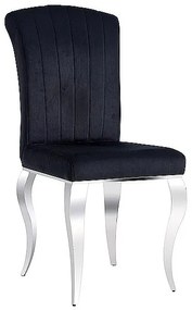 Štýlová jedálenská stolička PREDRAG - chróm / čierna