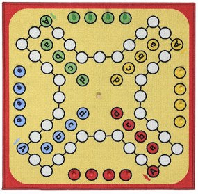 Koberce Breno Kusový koberec ČLOVEČE, NEHNEVAJ SA s figúrkami - červený lem, viacfarebná,80 x 80 cm