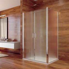 Mereo Lima, sprchovací kút 900x1000 cm, obdĺžnik, lietacie dvere a pevný diel, chróm ALU, sklo Point, MER-CK87572K