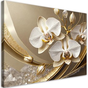 Gario Obraz na plátne Zlatý kvet orchidey 3D Rozmery: 60 x 40 cm
