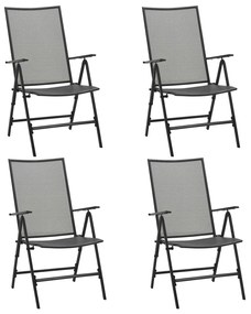 Skladacie sieťovinové stoličky 4 ks oceľové antracitové