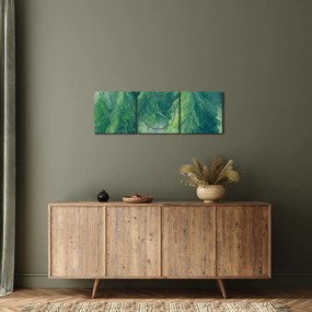 Obraz - Maľované ihličnany (s hodinami) (90x30 cm)