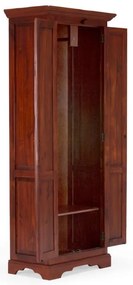 furniture-nabytek.cz - Masívna šatníková skriňa Catana z borovice, lakovaná, hnedá – 75×44×190 cm