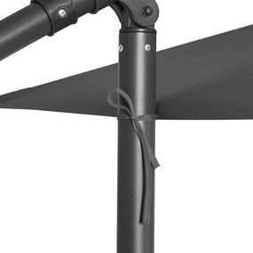 Konzolový záhradný slnečník so solárnymi LED svetlami, s ochranou UPF 50+, sivá farba