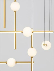 Nova Luce závesné svietidlo Acrobat čierna a zlatá Led 108W 3000K stmievateľné