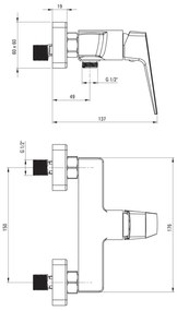 Deante BQL_N40M - Sprchová batéria BLUR čierna