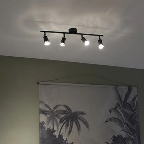 Inteligentné bodové svetlo čierne naklápateľné vrátane Wifi GU10 - Jeany