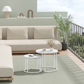 Sada 2 konferenčných stolíkov OSKAR mramor biele nohy