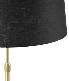 Stolná lampa zlatá/mosadzná s čiernym ľanovým tienidlom 35 cm - Parte