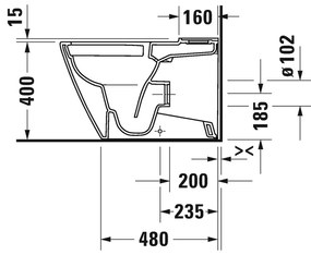 Duravit D-Neo - Stojace WC Kombi Duravit Rimless® s HygieneGlaze 650x370 mm, biela 2002092000