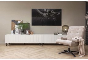 Krémový TV stolík z borovicového dreva 181x56 cm Miller - WOOOD