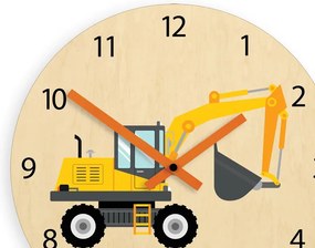 Dětské nástěnné hodiny Ami Bagr 30 cm vícebarevné